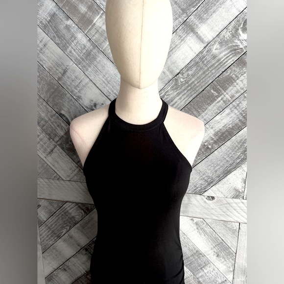 Michael Stars NWT Halter Midi Black dress soft cotton jersey stretch. - Picture 9 of 13